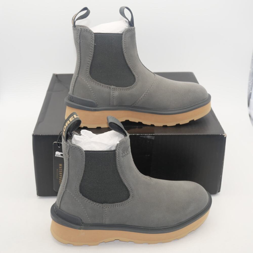NEW Sorel Hi-Line Chelsea Boots Waterproof Quarry Gray Brown Women's 5 - Picture 4 of 7